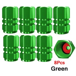 AUTCOAT Aluminum Alloy Car Wheel Tire Valve Caps Tyre Rim Stem Covers Car Dustproof Tire Cap For Cars Motorcycles Trucks Bikes