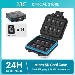 JJC 16 Slots Micro SD Card Case Storage Box Soft Foam MicroSD Card Holder Waterproof Memory Card Organizer for 16 TF Cards