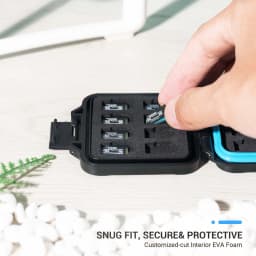 JJC 16 Slots Micro SD Card Case Storage Box Soft Foam MicroSD Card Holder Waterproof Memory Card Organizer for 16 TF Cards