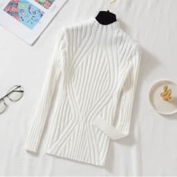 Knitted Sweater Women Pullover 2023 Half Turtleneck Jumper Sweater Autumn Winter Solid Slim Chic Streetwear Long Sleeve Top Y2K