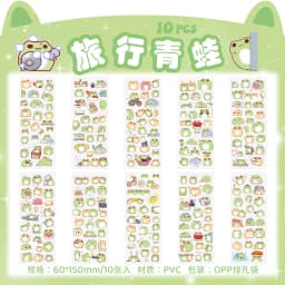 150PCS+ Card Kawaii Scrapbooking Bicycle Decals Gift Frog Students Cartoon Stationery PET Diary Stickers Notebook Cute Girls