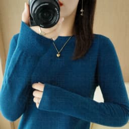 Sweaters Round Neck Pullover Women Keep Warm Long Sleeves Solid Color Bottoming Shirt Autumn Winter Cashmere Commuting Style
