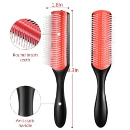 9-Row Detangling Hair Brush Detangler Hairbrush Scalp Massager Straight Wet Comb for Women Men Salon Curly hair brush