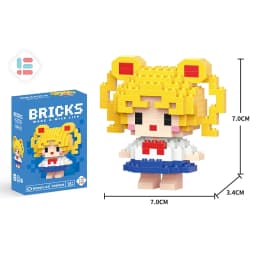 Stitch Disney Princess Elsa LinaBell Building Blocks Mickey Mouse Duck Mini Action Figures Blocks Assemble Toys Brick Kids Gifts