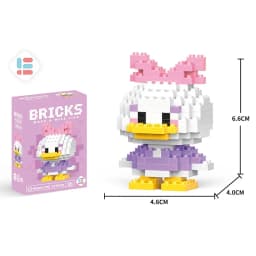 Stitch Disney Princess Elsa LinaBell Building Blocks Mickey Mouse Duck Mini Action Figures Blocks Assemble Toys Brick Kids Gifts