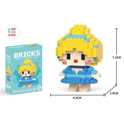 Stitch Disney Princess Elsa LinaBell Building Blocks Mickey Mouse Duck Mini Action Figures Blocks Assemble Toys Brick Kids Gifts