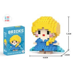 Stitch Disney Princess Elsa LinaBell Building Blocks Mickey Mouse Duck Mini Action Figures Blocks Assemble Toys Brick Kids Gifts