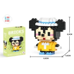 Stitch Disney Princess Elsa LinaBell Building Blocks Mickey Mouse Duck Mini Action Figures Blocks Assemble Toys Brick Kids Gifts