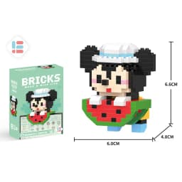 Stitch Disney Princess Elsa LinaBell Building Blocks Mickey Mouse Duck Mini Action Figures Blocks Assemble Toys Brick Kids Gifts