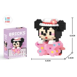 Stitch Disney Princess Elsa LinaBell Building Blocks Mickey Mouse Duck Mini Action Figures Blocks Assemble Toys Brick Kids Gifts