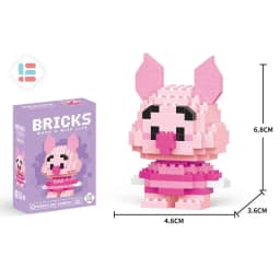Stitch Disney Princess Elsa LinaBell Building Blocks Mickey Mouse Duck Mini Action Figures Blocks Assemble Toys Brick Kids Gifts