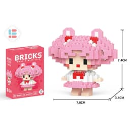 Stitch Disney Princess Elsa LinaBell Building Blocks Mickey Mouse Duck Mini Action Figures Blocks Assemble Toys Brick Kids Gifts