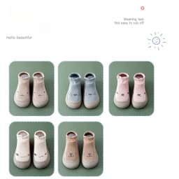 Baby walking shoes with soft soles, anti slip and breathable socks, indoor and outdoor boys and girls odor resistant floor shoes