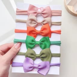 3/4/6Pcs/Set Sweet Colorful Ribbon Bowknot Elastic Headband For Baby Girls Ties Headwear Infant Kid Hair Accessories Diademas