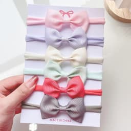 3/4/6Pcs/Set Sweet Colorful Ribbon Bowknot Elastic Headband For Baby Girls Ties Headwear Infant Kid Hair Accessories Diademas