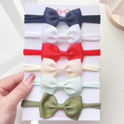 3/4/6Pcs/Set Sweet Colorful Ribbon Bowknot Elastic Headband For Baby Girls Ties Headwear Infant Kid Hair Accessories Diademas