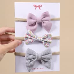 3/4/6Pcs/Set Sweet Colorful Ribbon Bowknot Elastic Headband For Baby Girls Ties Headwear Infant Kid Hair Accessories Diademas