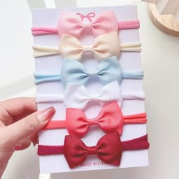 3/4/6Pcs/Set Sweet Colorful Ribbon Bowknot Elastic Headband For Baby Girls Ties Headwear Infant Kid Hair Accessories Diademas