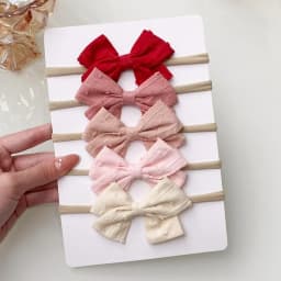 3/4/6Pcs/Set Sweet Colorful Ribbon Bowknot Elastic Headband For Baby Girls Ties Headwear Infant Kid Hair Accessories Diademas