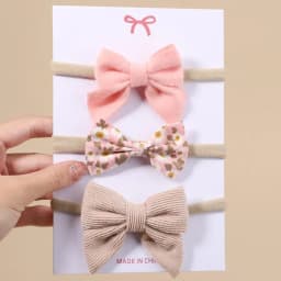 3/4/6Pcs/Set Sweet Colorful Ribbon Bowknot Elastic Headband For Baby Girls Ties Headwear Infant Kid Hair Accessories Diademas