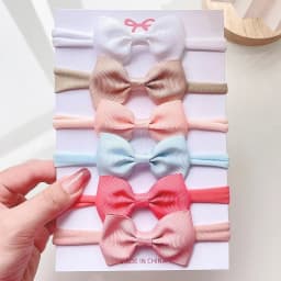 3/4/6Pcs/Set Sweet Colorful Ribbon Bowknot Elastic Headband For Baby Girls Ties Headwear Infant Kid Hair Accessories Diademas