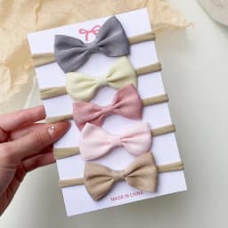 3/4/6Pcs/Set Sweet Colorful Ribbon Bowknot Elastic Headband For Baby Girls Ties Headwear Infant Kid Hair Accessories Diademas