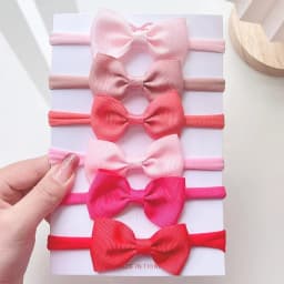 3/4/6Pcs/Set Sweet Colorful Ribbon Bowknot Elastic Headband For Baby Girls Ties Headwear Infant Kid Hair Accessories Diademas