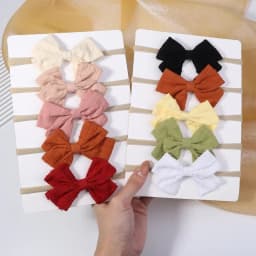 3/4/6Pcs/Set Sweet Colorful Ribbon Bowknot Elastic Headband For Baby Girls Ties Headwear Infant Kid Hair Accessories Diademas