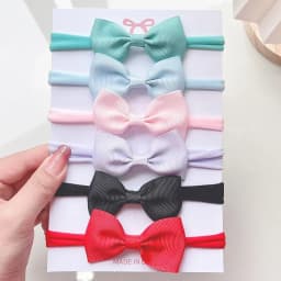 3/4/6Pcs/Set Sweet Colorful Ribbon Bowknot Elastic Headband For Baby Girls Ties Headwear Infant Kid Hair Accessories Diademas