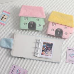 New House Shape Plush Kpop Photocards Holder Binder Album 3inch Idol Photo Cards Collection Book Kpop Stationery