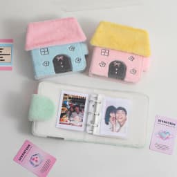 New House Shape Plush Kpop Photocards Holder Binder Album 3inch Idol Photo Cards Collection Book Kpop Stationery