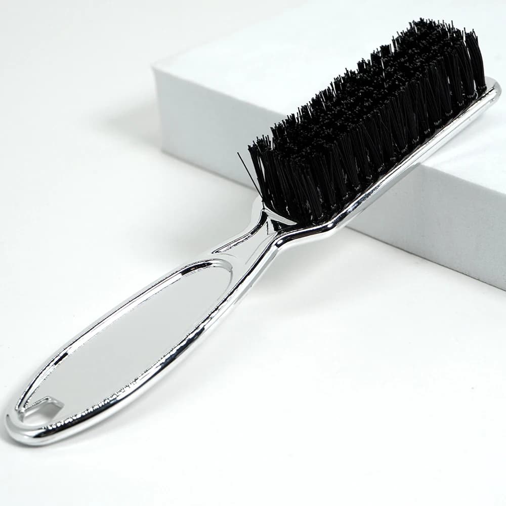 Black Small Beard Styling Brush Professional Shave Beard Brush Barber Vintage Oil Head Shape Carving Cleaning Brush