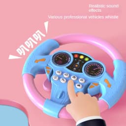Multi Functional 360 ° Rotation Simulation Steering Wheel Simulation Driving Car Children's Co Pilot Electric Toy Vocal Toy Gift