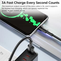 Toocki 2PCS 3A USB Type C Cable For Realme Xiaomi Samsung Fast Charging Wire USB C Charger Data Cord For iPad Samsung Poco 1m 2m