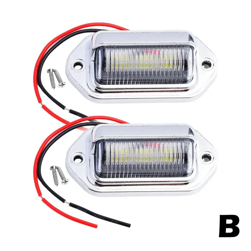 2PCS 6 LED Car License Number Plate Light For SUV Truck Trailer Van Tag Step Lamp White Bulbs Car Products License Plate Lights