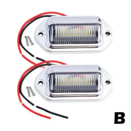 2PCS 6 LED Car License Number Plate Light For SUV Truck Trailer Van Tag Step Lamp White Bulbs Car Products License Plate Lights