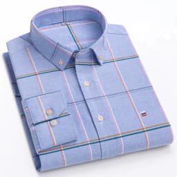 Men's 100% Cotton Shirt Long Sleeve Plaid Oxford Casual Solid Color Print Regular Fit Formal Dress Shirt Oversized 7XL  6XL 5XL