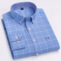 Men's 100% Cotton Shirt Long Sleeve Plaid Oxford Casual Solid Color Print Regular Fit Formal Dress Shirt Oversized 7XL  6XL 5XL
