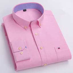Men's 100% Cotton Shirt Long Sleeve Plaid Oxford Casual Solid Color Print Regular Fit Formal Dress Shirt Oversized 7XL  6XL 5XL