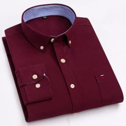 Men's 100% Cotton Shirt Long Sleeve Plaid Oxford Casual Solid Color Print Regular Fit Formal Dress Shirt Oversized 7XL  6XL 5XL