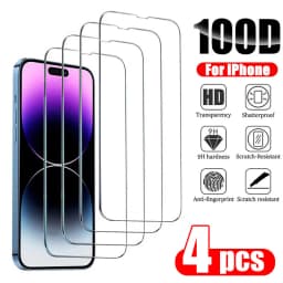 4PCS Tempered Glass for iPhone 14 Pro Max 14 Plus 14Pro Screen Protector for iPhone 13 15 12 11 Pro Max 12Mini 13 Mini Glass
