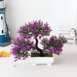 Artificial Plastic Plants Bonsai Small Tree Pot Fake Plant Potted Flower Garden Arrangement Ornaments Room Home Table Decoration