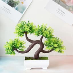 Artificial Plastic Plants Bonsai Small Tree Pot Fake Plant Potted Flower Garden Arrangement Ornaments Room Home Table Decoration