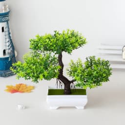 Artificial Plastic Plants Bonsai Small Tree Pot Fake Plant Potted Flower Garden Arrangement Ornaments Room Home Table Decoration