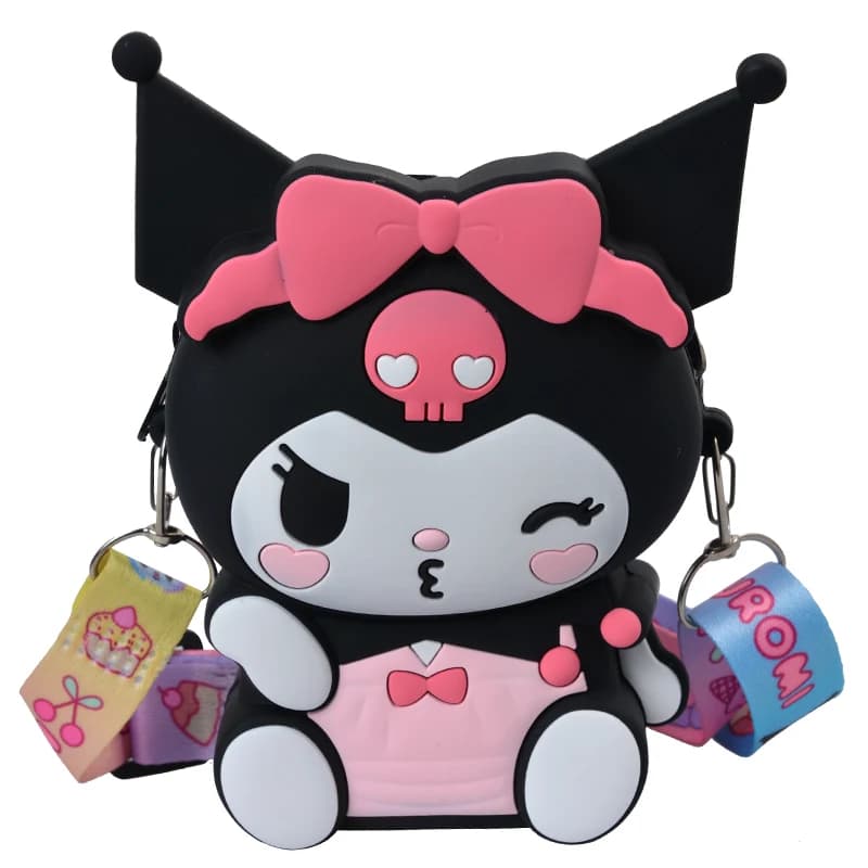 Sanrio Hello Kitty Lovely Kawaii Fashion Bag Princess Small Storage Silicone Purse Anime Cartoon Figures Model Toys Kids Gift