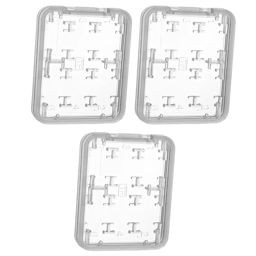 1-5pcs 8 in 1 Protector Holder Plastic Transparent mini For SD SDHC TF MS Memory Card Storage Case Bag Memory Card Protecter Box