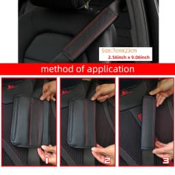 1PCS PU Leather Embossed Car Seat Belt Shoulder Cover Decompression Comfort Car Accessories Safety Belt Protective Cover
