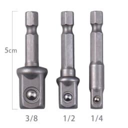 3Pcs Impact Grade Socket Adapter Set Extension Bit 1/4" 3/8" 1/2" Drive Adapt To Power Drill To High Torque Impact Wrench