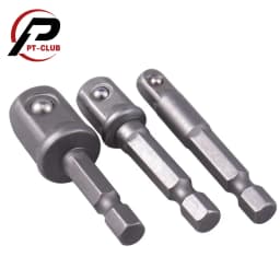3Pcs Impact Grade Socket Adapter Set Extension Bit 1/4" 3/8" 1/2" Drive Adapt To Power Drill To High Torque Impact Wrench