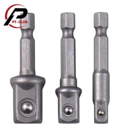 3Pcs Impact Grade Socket Adapter Set Extension Bit 1/4" 3/8" 1/2" Drive Adapt To Power Drill To High Torque Impact Wrench